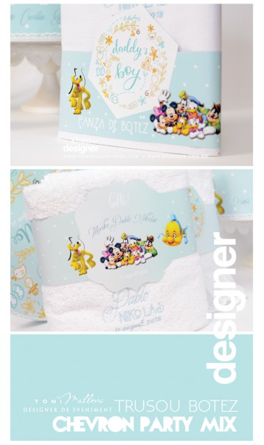 Trusou de botez brodat pentru baieti personaje din desene, Chevron Party Mix 7